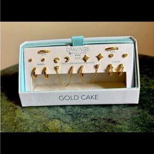 GOLD CAKE CRAVINGS brass studs Earring Set